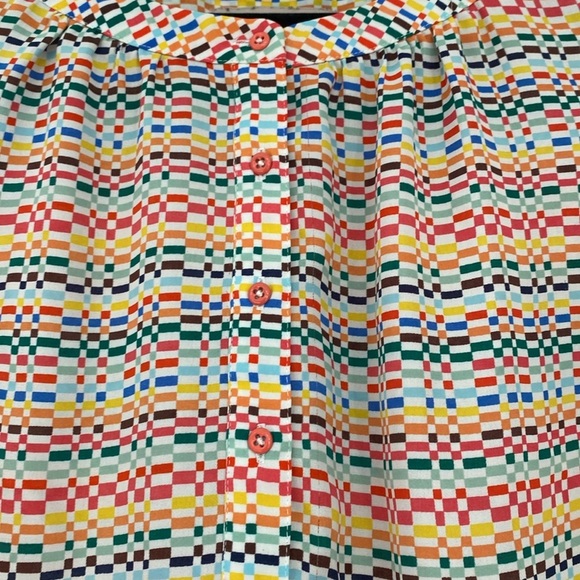 Banana Republic Rainbow Pixel Print Blouse Women’s Size Small Bright Printed Top - Picture 6 of 10